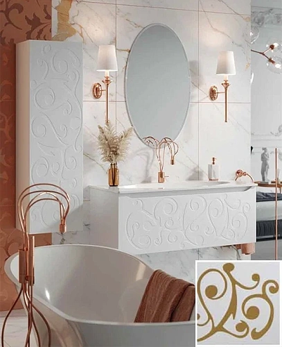 Тумба под раковину Aqwella Clarberg Elegance 120 EL0112GL подвесная, цвет белый/золото Тумба под раковину Aqwella Clarberg Elegance 120 EL0112GL подвесная, цвет белый/золото