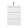 Картинка анонса товара «тумба с раковиной am.pm gem s m91-fsx0602-wc0602wg напольная, 60 см, 3 ящика, белый глянец»