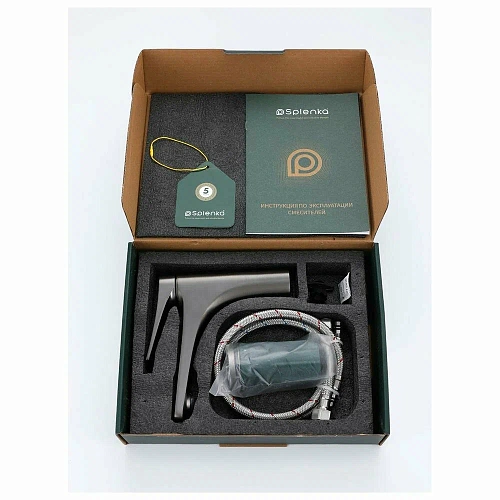 Смеситель для раковины Splenka S54.10.09 монолитный, графит Смеситель для раковины Splenka S54.10.09 монолитный, графит