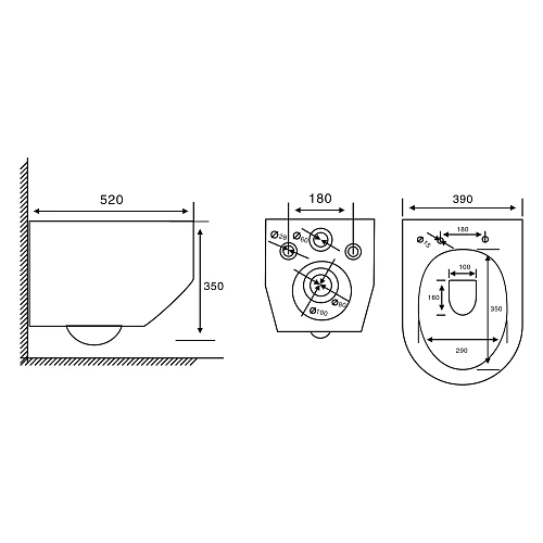 Унитаз подвесной ABBER Rechteck AC1218 белый, безободковый, смыв торнадо и струйный смыв Унитаз подвесной ABBER Rechteck AC1218 белый, безободковый, смыв торнадо и струйный смыв