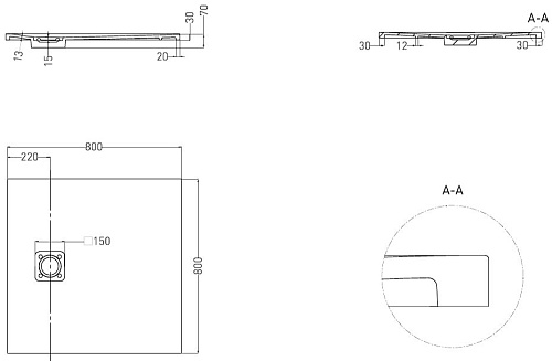 Душевой поддон Salini OASI 120323M 800x800 S-Stone Душевой поддон Salini OASI 120323M 800x800 S-Stone