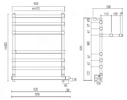Полотенцесушитель электрический Margaroli Sole 552-6 с полкой BOX 5524707OBPB 47 x 63.5 см, старая б Полотенцесушитель электрический Margaroli Sole 552-6 с полкой BOX 5524707OBPB 47 x 63.5 см, старая б
