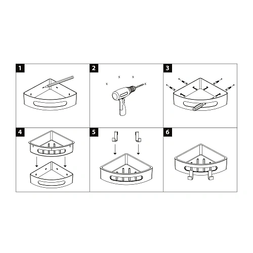 Полка Lemark SHELF LINE угловая с крючками, хром/вставка-пластик графит 9771046 Полка Lemark SHELF LINE угловая с крючками, хром/вставка-пластик графит 9771046