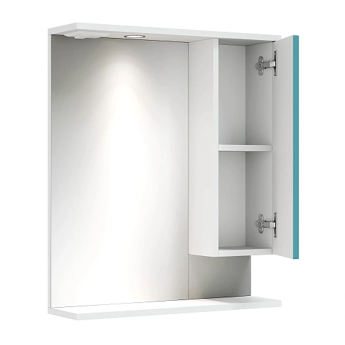 Зеркальный шкаф Onika Марви 60 см 206089 бирюза, правый, с подсветкой Зеркальный шкаф Onika Марви 60 см 206089 бирюза, правый, с подсветкой