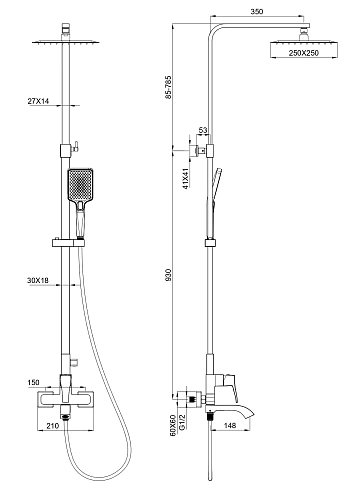 Душевая система Wonzon & Woghand брашированное золото (WW-88047072-BG) Душевая система Wonzon & Woghand брашированное золото (WW-88047072-BG)