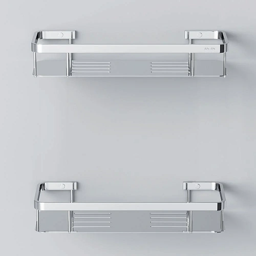 Полка AM.PM Sense L A7453200 прямая, двухъярусная, хром Полка AM.PM Sense L A7453200 прямая, двухъярусная, хром