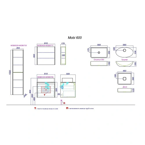 Комплект боковин зеркального шкафа, 17 см AQWELLA Mobi MOB0717DB Комплект боковин зеркального шкафа, 17 см AQWELLA Mobi MOB0717DB