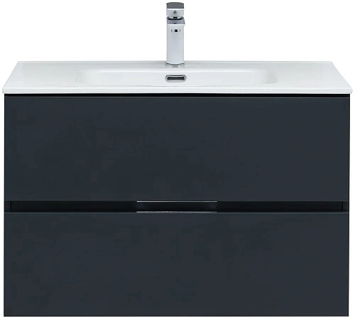 Тумба под раковину Aquanet Алвита New 80 2 ящика, антрацит 00277515 Тумба под раковину Aquanet Алвита New 80 2 ящика, антрацит 00277515