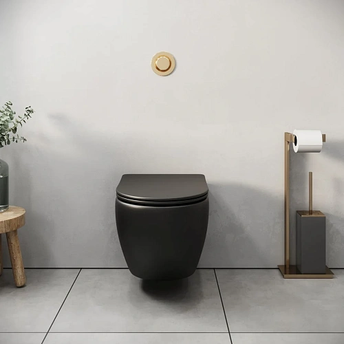 Унитаз подвесной GROSSMAN GR-4455BMS Color 490x370x360 черный матовый безободковый с тонкой крышкой Унитаз подвесной GROSSMAN GR-4455BMS Color 490x370x360 черный матовый безободковый с тонкой крышкой