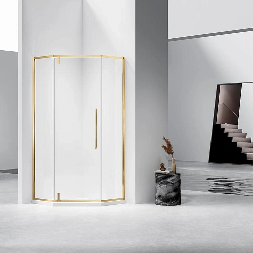 Душевой уголок Vincea Slim-N VSP-4SN100CLG, 1000x1000, брашированное золото, стекло прозрачное Душевой уголок Vincea Slim-N VSP-4SN100CLG, 1000x1000, брашированное золото, стекло прозрачное