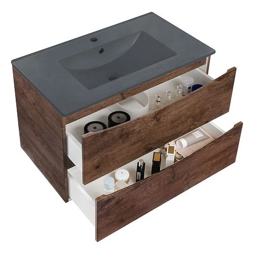 Тумба под раковину Vincea Mia 750 VMC-2MC750RW подвесная, 2 выкатных ящика soft close, R.Wood Тумба под раковину Vincea Mia 750 VMC-2MC750RW подвесная, 2 выкатных ящика soft close, R.Wood