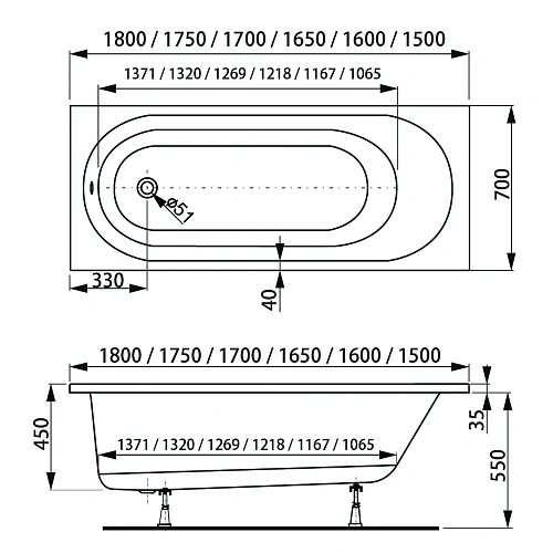Акриловая ванна VAGNERPLAST KASANDRA 165x70 VPBA165KAS2X-04 Акриловая ванна VAGNERPLAST KASANDRA 165x70 VPBA165KAS2X-04