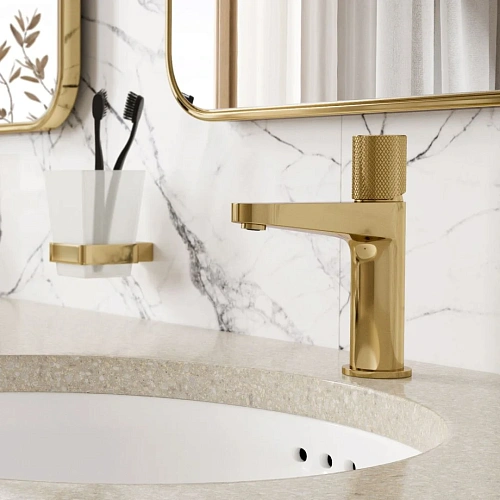 Смеситель для раковины WasserKRAFT Ems 7603 золото Смеситель для раковины WasserKRAFT Ems 7603 золото