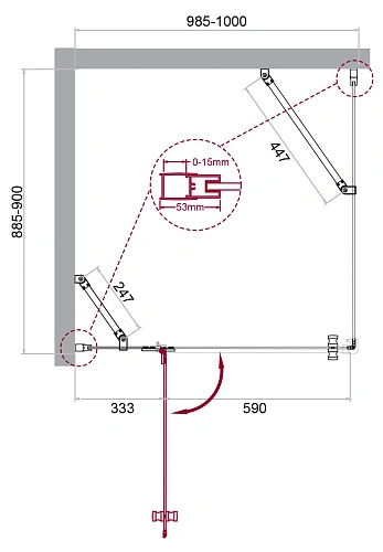 Душевой уголок BelBagno KRAFT-AH-12-100/90-C-Cr-L 100x90 см, профиль хром, стекло прозрачное Душевой уголок BelBagno KRAFT-AH-12-100/90-C-Cr-L 100x90 см, профиль хром, стекло прозрачное