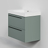 Тумба с раковиной La Fenice Elba TWIN Grigio 80 NFNC-01-ELB-G-80-2-3-80 серо-зеленая матовая