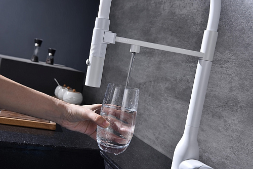 Смеситель для кухни Paulmark Magneto One белый Ma213188-WH Смеситель для кухни Paulmark Magneto One белый Ma213188-WH