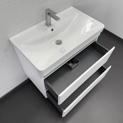 Тумба с раковиной Comforty Валдай-80П2 00-00019071 подвесная белая матовая раковина Comforty 4480 Тумба с раковиной Comforty Валдай-80П2 00-00019071 подвесная белая матовая раковина Comforty 4480