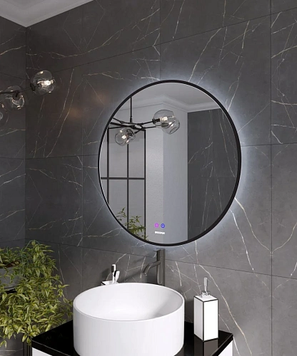 Зеркало GROSSMAN COSMO-норма BLACK (700x700x45) LED с сенсорным выключателем и подогревом 1970702 Зеркало GROSSMAN COSMO-норма BLACK (700x700x45) LED с сенсорным выключателем и подогревом 1970702