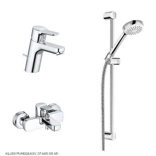Комплект смесителей Kludi Pure&Easy 3in1 376850565 Комплект смесителей Kludi Pure&Easy 3in1 376850565