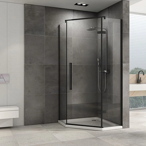 Душевой уголок ABBER Ewiges Wasser AG05100B 100x100 см универсальный, профиль черный, стекло прозрачное Душевой уголок ABBER Ewiges Wasser AG05100B 100x100 см универсальный, профиль черный, стекло прозрачное