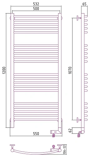 Полотенцесушитель электрический Сунержа Богема 2.0 выгнутая 1200х500 МЭМ правый 31-5203-1250 Матовый Полотенцесушитель электрический Сунержа Богема 2.0 выгнутая 1200х500 МЭМ правый 31-5203-1250 Матовый
