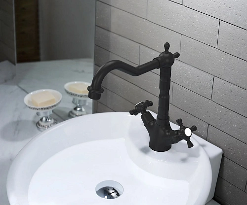 Смеситель для раковины Timo Nelson 0143/03F черный Смеситель для раковины Timo Nelson 0143/03F черный