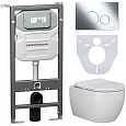 Комплект унитаза Ceramica Nova Сет 4 в 1 инсталляция с кнопкой и шумоизоляцией CN3001_1001CH_1000 Комплект унитаза Ceramica Nova Сет 4 в 1 инсталляция с кнопкой и шумоизоляцией CN3001_1001CH_1000
