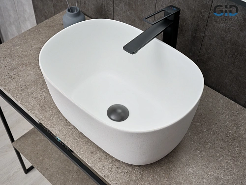 Раковина Gid N9302wg 51220 накладная белая матовая / белая графит 45x32x22 Раковина Gid N9302wg 51220 накладная белая матовая / белая графит 45x32x22