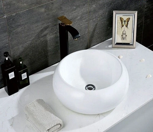 Раковина CeramaLux 5004 накладная, белый Раковина CeramaLux 5004 накладная, белый