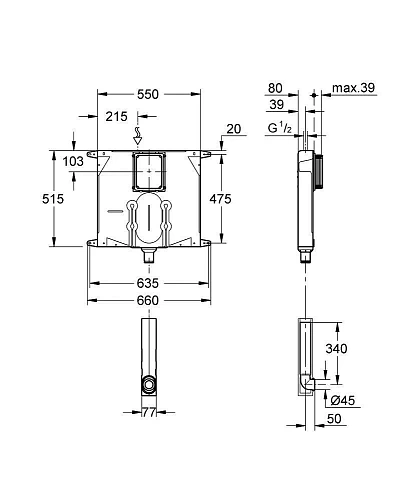 Бачок скрытого монтажа GROHE 80 мм (38863000) Бачок скрытого монтажа GROHE 80 мм (38863000)