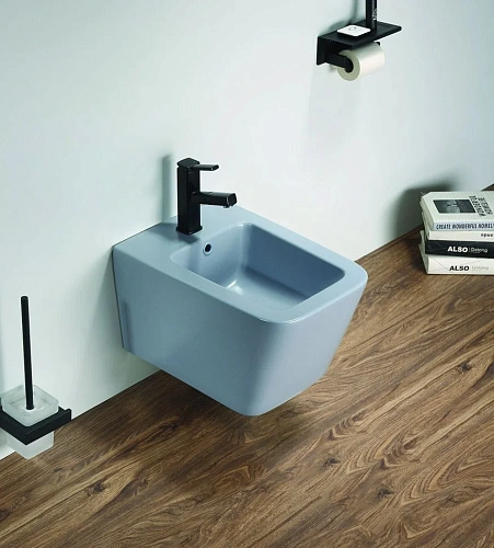 Биде подвесное CeramaLux 5370 MHL голубой матовый Биде подвесное CeramaLux 5370 MHL голубой матовый