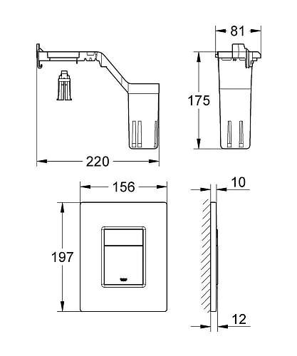 Клавиша смыва GROHE Skate Cosmopolitan (3 режима смыва) с GROHE Fresh, хром (38805000) Клавиша смыва GROHE Skate Cosmopolitan (3 режима смыва) с GROHE Fresh, хром (38805000)