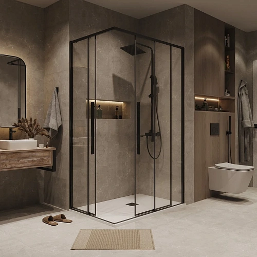 Душевой уголок GROSSMAN Galaxy 1/2.K33.01.11.42.00-1/2.K33.01.80.42.00 (110х80х195) раздвижная,графит сатин,стекло прозрачное Душевой уголок GROSSMAN Galaxy 1/2.K33.01.11.42.00-1/2.K33.01.80.42.00 (110х80х195) раздвижная,графит сатин,стекло прозрачное