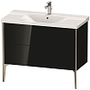 Тумба под раковину Duravit XVIU XV44920B140 напольная 100 см черный глянцевый