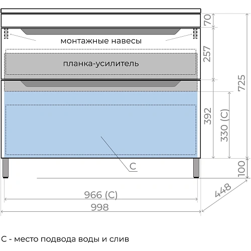 Тумба под раковину Style Line Остин 100 см ЛС-00002402 напольная, тауп темный Тумба под раковину Style Line Остин 100 см ЛС-00002402 напольная, тауп темный