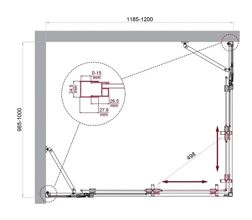 Душевой уголок BelBagno LUCE-AH-22-120/100-P-Cr Душевой уголок BelBagno LUCE-AH-22-120/100-P-Cr