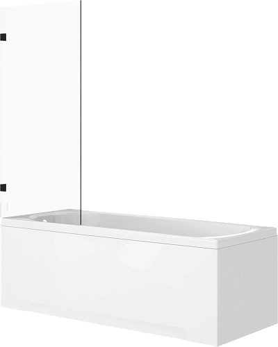 Шторка на ванну DIWO Брянск неподвижная, 70х140, профиль черный матовый, прозрачное стекло 583141 Шторка на ванну DIWO Брянск неподвижная, 70х140, профиль черный матовый, прозрачное стекло 583141