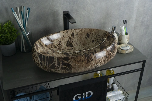 Раковина Gid Mnc168 54409 накладная под камень глянцевая 60x41x15 Раковина Gid Mnc168 54409 накладная под камень глянцевая 60x41x15