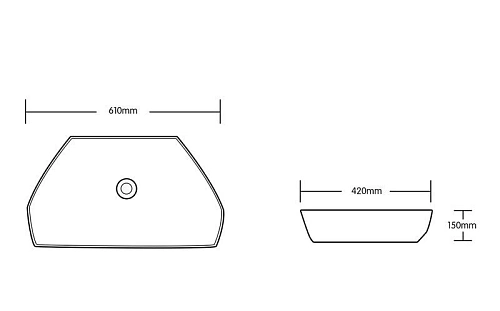 Раковина Ceruttispa CR7070 610х420х150 накладная, белая, асимметричная Раковина Ceruttispa CR7070 610х420х150 накладная, белая, асимметричная