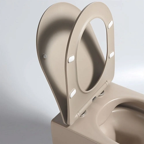 Унитаз подвесной Vincea Evo VT1-34SMC безободковый, цвет капучино матовый, ультратонкое soft-close с Унитаз подвесной Vincea Evo VT1-34SMC безободковый, цвет капучино матовый, ультратонкое soft-close с