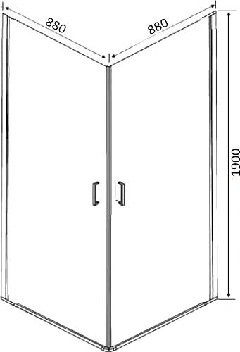 Душевой уголок DIWO Кострома 90х90 профиль черный 557130 Душевой уголок DIWO Кострома 90х90 профиль черный 557130