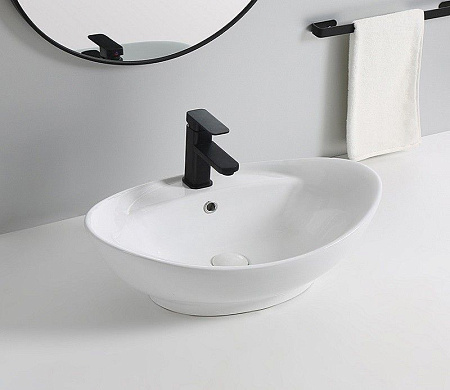 Раковина CeramaLux 9018 накладная, белый