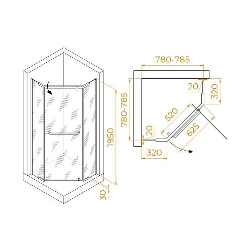 Душевой уголок RGW PA-081B 800x800 мм 35088188-14 черный Easy Clean Душевой уголок RGW PA-081B 800x800 мм 35088188-14 черный Easy Clean