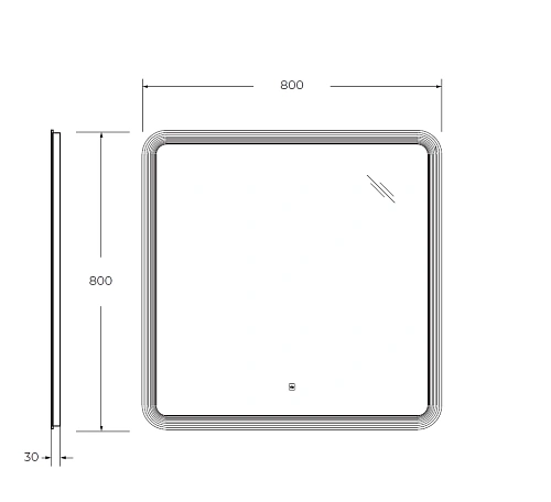 Зеркало CEZARES DUET с лазерной гравировкой подсветкой и сенсорным выключателем CZR-SPC-DUET-800-800-LED-TCH 800x800x30 Зеркало CEZARES DUET с лазерной гравировкой подсветкой и сенсорным выключателем CZR-SPC-DUET-800-800-LED-TCH 800x800x30