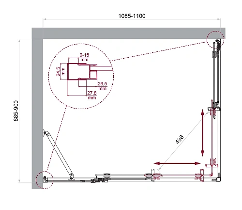 Душевой уголок BelBagno LUCE-AH-21-110/90-P-Cr Душевой уголок BelBagno LUCE-AH-21-110/90-P-Cr