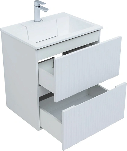 Тумба под раковину Aquanet Джейн 60 белый матовый 00313284 напольная/подвесная Тумба под раковину Aquanet Джейн 60 белый матовый 00313284 напольная/подвесная