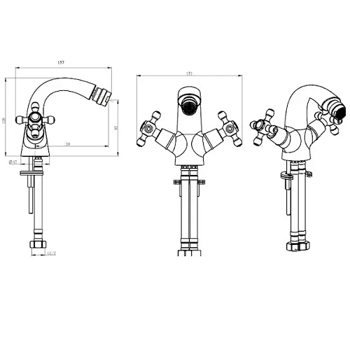 Смеситель для биде Boheme ROYAL CRYSTAL 276-Royal/CRST black хром Смеситель для биде Boheme ROYAL CRYSTAL 276-Royal/CRST black хром