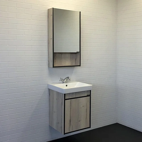 Зеркальный шкаф Comforty Вена-45 00-00006652 дуб дымчатый Зеркальный шкаф Comforty Вена-45 00-00006652 дуб дымчатый