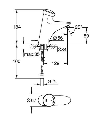 Кран GROHE Eurodisc SE (без функции смешивания воды), хром (36249000) Кран GROHE Eurodisc SE (без функции смешивания воды), хром (36249000)