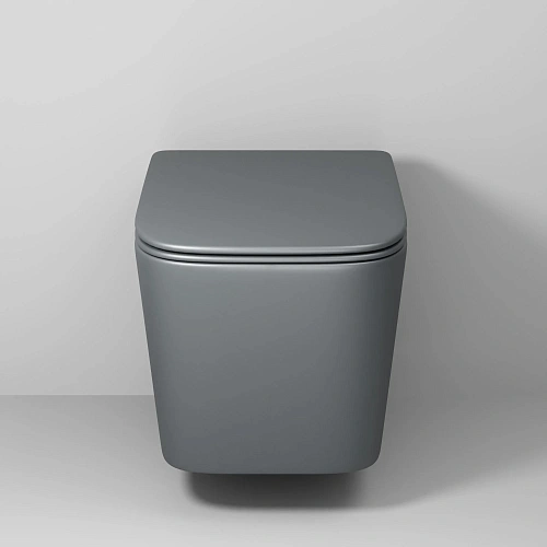 Унитаз подвесной Grossman GR-4404GMSQ (485х340х290) безободковый, серый матовый с крышкой микролифт Унитаз подвесной Grossman GR-4404GMSQ (485х340х290) безободковый, серый матовый с крышкой микролифт